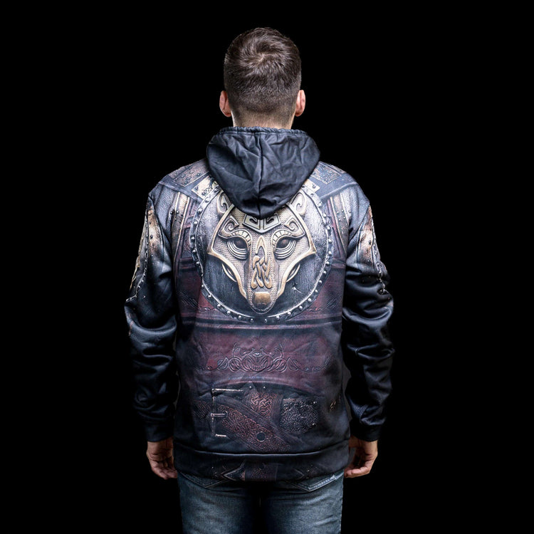 Sudadera con capucha vikinga Fenrir Warrior Gear Sudadera con capucha vikinga Fenrir Warrior Gear