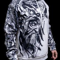 Sudadera vikinga con capucha \"Furia de Odín Sudadera vikinga con capucha \"Furia de Odín