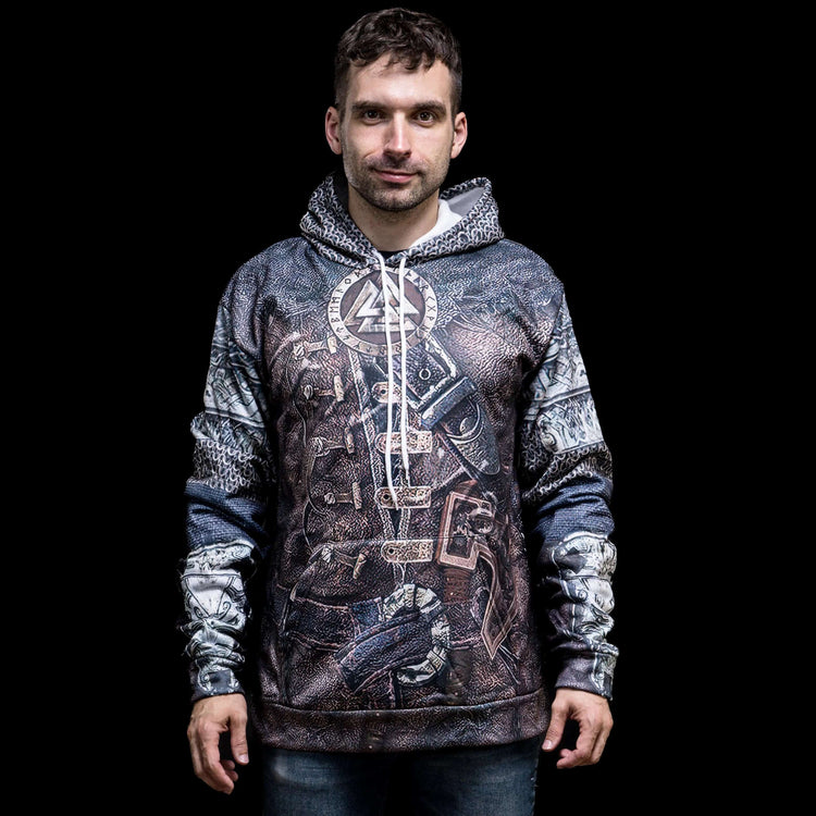 Sudadera vikinga con capucha \"Valhalla Armour Hoodie Sudadera vikinga con capucha \"Valhalla Armour Hoodie