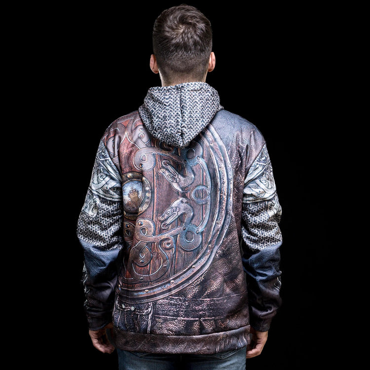 Sudadera vikinga con capucha \"Valhalla Armour Hoodie Sudadera vikinga con capucha \"Valhalla Armour Hoodie