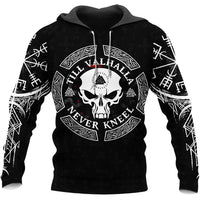 Sudadera vikinga con capucha \"Warrior Skull Hoodie - Journey to Valhalla Sudadera vikinga con capucha \"Warrior Skull Hoodie - Journey to Valhalla