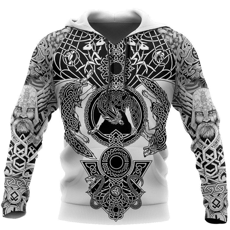 Sudadera vikinga con capucha \"Northern Wolf Hoodie - Viking Emblems Sudadera vikinga con capucha \"Northern Wolf Hoodie - Viking Emblems