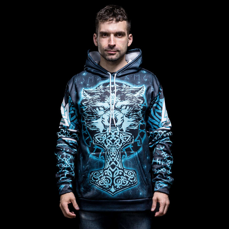 Sudadera con capucha vikinga Mjölnir du Loup Sudadera con capucha vikinga Mjölnir du Loup