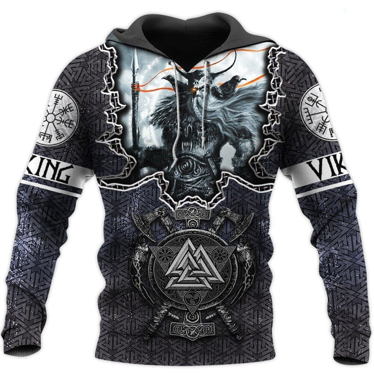 Sudadera con capucha Odín y Gungnir - The Axes of Valknut\" Viking Hoodie Sudadera con capucha Odín y Gungnir - The Axes of Valknut\" Viking Hoodie