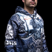 Sudadera con capucha Odín y Gungnir - The Axes of Valknut\" Viking Hoodie Sudadera con capucha Odín y Gungnir - The Axes of Valknut\" Viking Hoodie