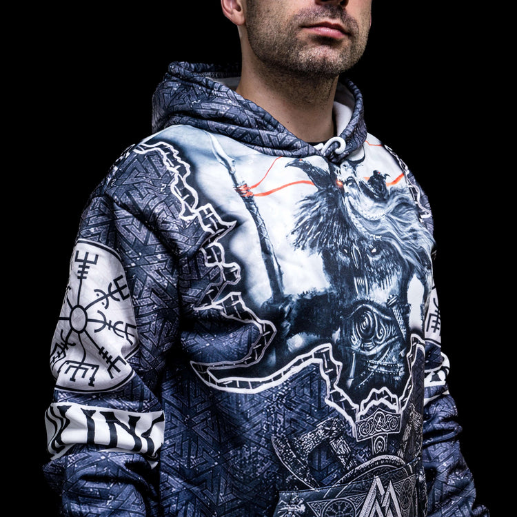 Sudadera con capucha Odín y Gungnir - The Axes of Valknut\" Viking Hoodie Sudadera con capucha Odín y Gungnir - The Axes of Valknut\" Viking Hoodie