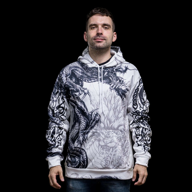 Sudadera vikinga con capucha Ouroboros enfurecido - Círculo de Batalla Sudadera vikinga con capucha Ouroboros enfurecido - Círculo de Batalla