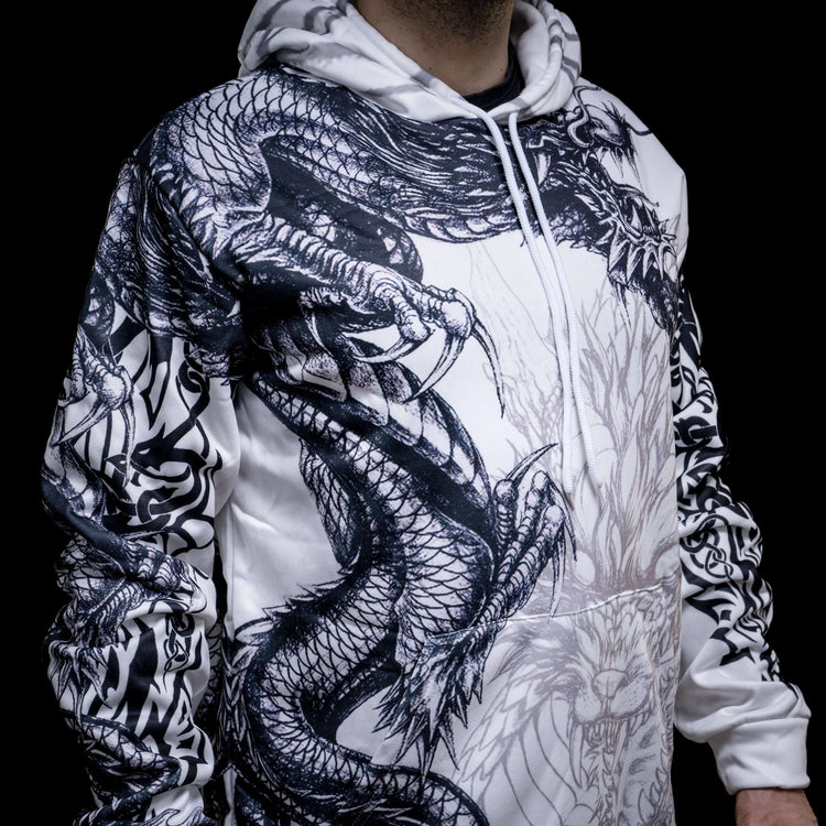 Sudadera vikinga con capucha Ouroboros enfurecido - Círculo de Batalla Sudadera vikinga con capucha Ouroboros enfurecido - Círculo de Batalla