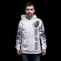 Sudadera vikinga con capucha \"Rune Valknut Path to Valhalla Sudadera vikinga con capucha \"Rune Valknut Path to Valhalla