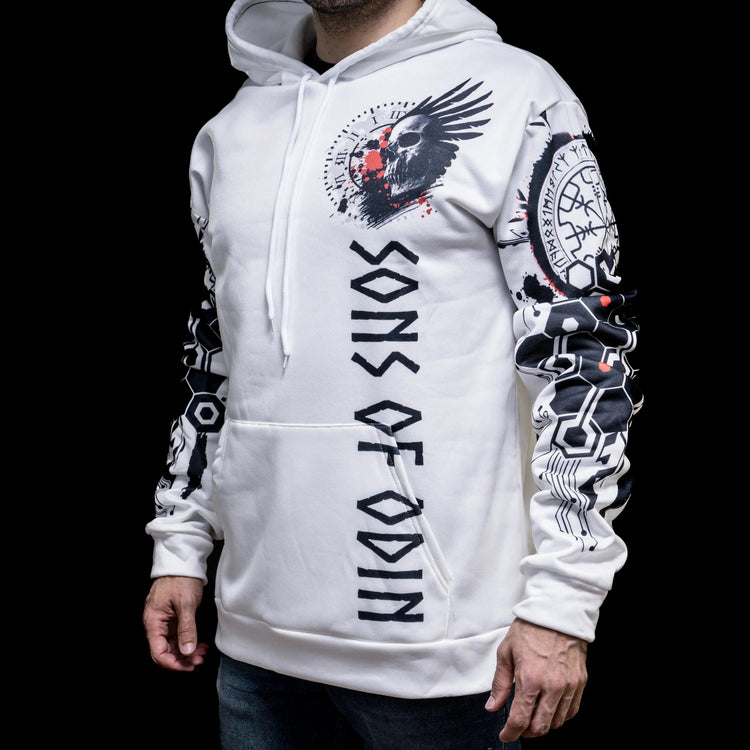 Sudadera vikinga con capucha \"Rune Valknut Path to Valhalla Sudadera vikinga con capucha \"Rune Valknut Path to Valhalla