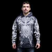 Sudadera vikinga con capucha \"Thor's Epicenter - Power of Thunder Sudadera vikinga con capucha \"Thor's Epicenter - Power of Thunder