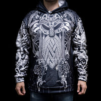Sudadera vikinga con capucha \"Thor's Epicenter - Power of Thunder Sudadera vikinga con capucha \"Thor's Epicenter - Power of Thunder