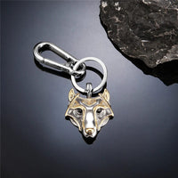 Llavero vikingo Máscara de Fenrir dorada Llavero vikingo Máscara de Fenrir dorada