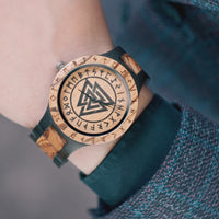 Reloj de madera Valknut - Odin's Hall Reloj de madera Valknut - Odin's Hall