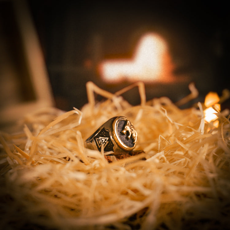 Anillo de cabeza de lobo Viking - acero inoxidable Anillo de cabeza de lobo Viking - acero inoxidable