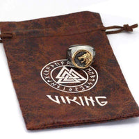 Anillo de cabeza de lobo Viking - acero inoxidable Anillo de cabeza de lobo Viking - acero inoxidable