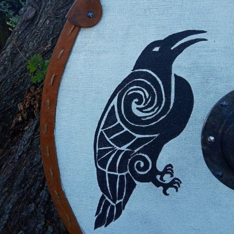 Escudo vikingo de Hugin y Munin Escudo vikingo de Hugin y Munin