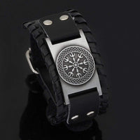 Pulsera de cuero Aegishjalmur Pulsera de cuero Aegishjalmur