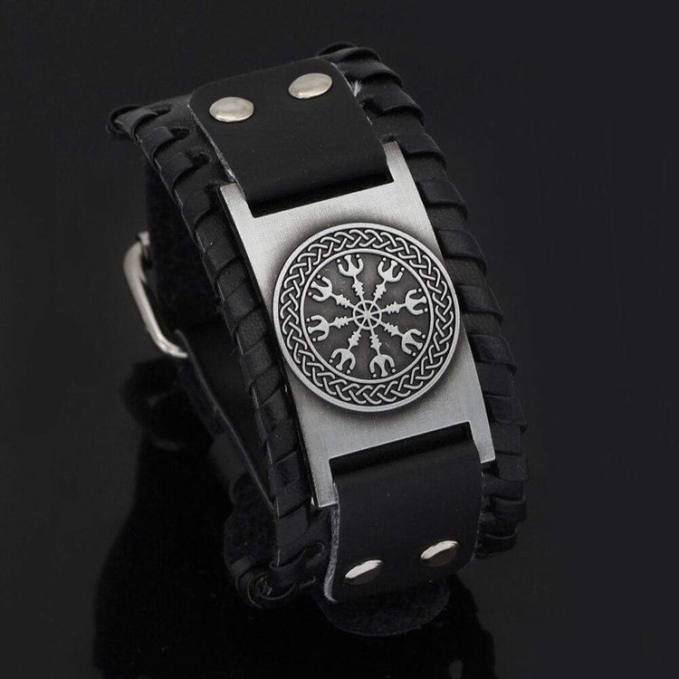Pulsera de cuero Aegishjalmur Pulsera de cuero Aegishjalmur