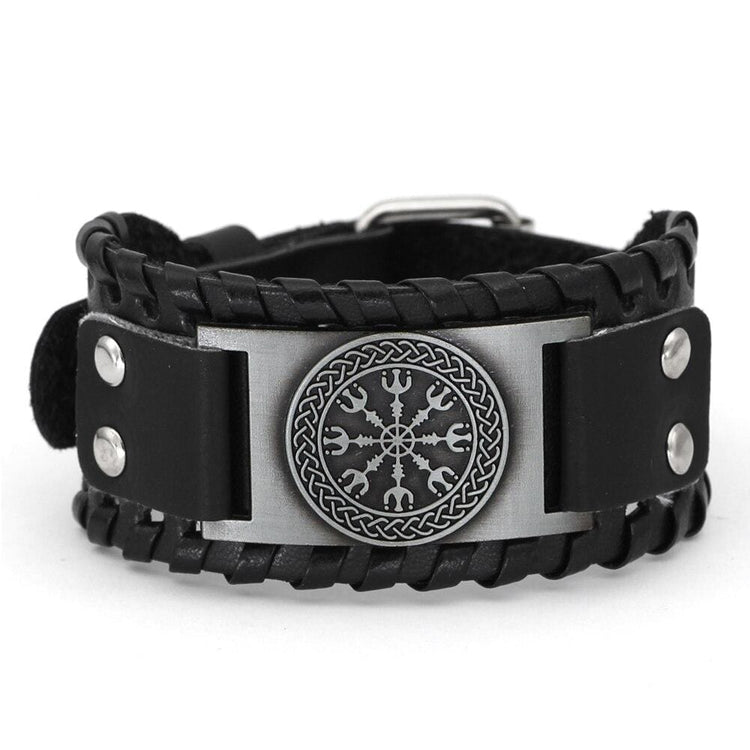 Pulsera de cuero Aegishjalmur Pulsera de cuero Aegishjalmur