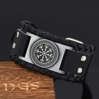 Pulsera de cuero Aegishjalmur Pulsera de cuero Aegishjalmur