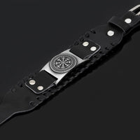 Pulsera de cuero Aegishjalmur Pulsera de cuero Aegishjalmur