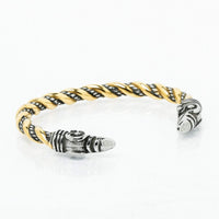 Pulsera de lealtad vikinga - Cuervos de Odín Oro y Plata Pulsera de lealtad vikinga - Cuervos de Odín Oro y Plata