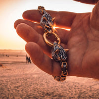 Pulsera Lobo Dorado Gigante - Fenrir Pulsera Lobo Dorado Gigante - Fenrir