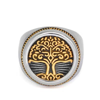 Anillo de sello Golden Tree of Life - acero inoxidable Anillo de sello Golden Tree of Life - acero inoxidable