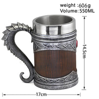 Taza vikinga \"aliento de dragón\" de resina Taza vikinga \"aliento de dragón\" de resina