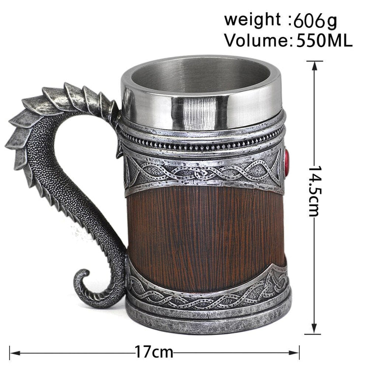 Taza vikinga \"aliento de dragón\" de resina Taza vikinga \"aliento de dragón\" de resina