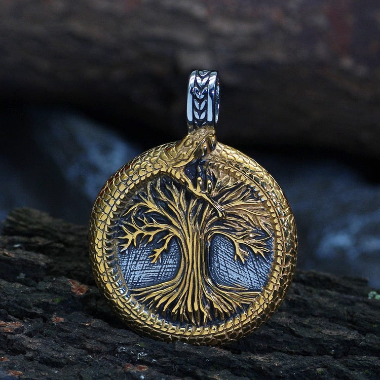 Collar árbol sagrado de Yggdrasil con Jörmungand Collar árbol sagrado de Yggdrasil con Jörmungand