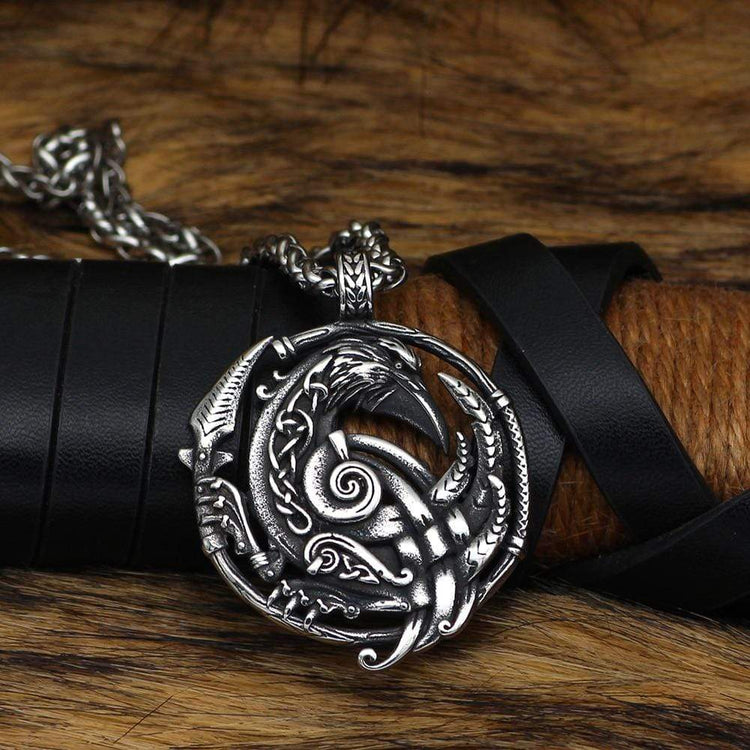 Collar Cuervo de Odín | Acero inoxidable Collar Cuervo de Odín | Acero inoxidable