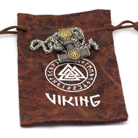 Collar martillo de Thor con casco de terror - Vegvisir Collar martillo de Thor con casco de terror - Vegvisir