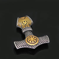 Collar martillo de Thor con casco de terror - Vegvisir Collar martillo de Thor con casco de terror - Vegvisir