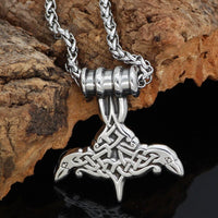Collar Mjolnir en forma de cuervos de Odín Collar Mjolnir en forma de cuervos de Odín