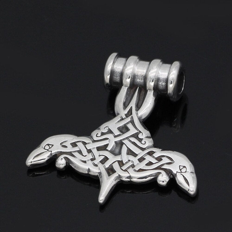 Collar Mjolnir en forma de cuervos de Odín Collar Mjolnir en forma de cuervos de Odín