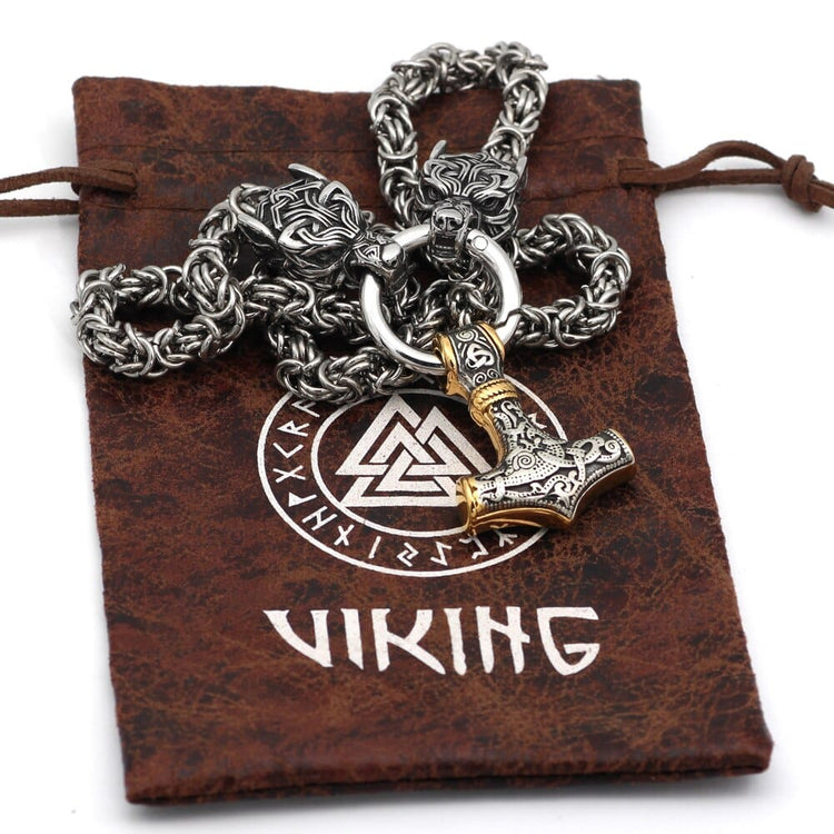 Collar de poder de Mjolnir y protección para Freki y Geri. Collar de poder de Mjolnir y protección para Freki y Geri.