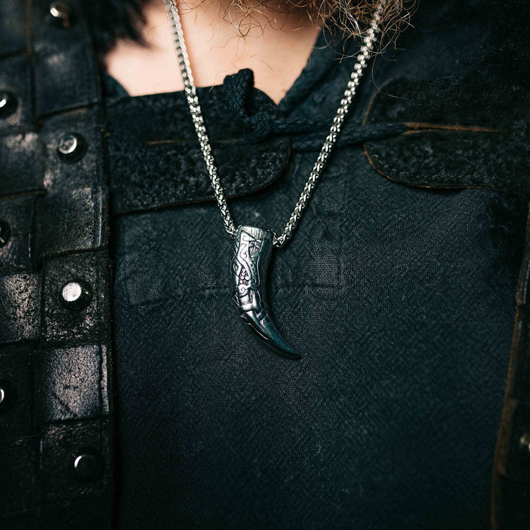 Collar vikingo Diente de Fenrir el lobo gigante Collar vikingo Diente de Fenrir el lobo gigante