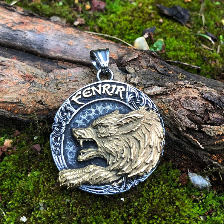Collar de lobo vikingo Fenrir Collar de lobo vikingo Fenrir