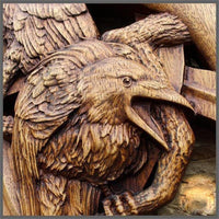 Decoración mural de madera Hugin et Munin Decoración mural de madera Hugin et Munin