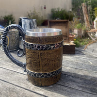 Taza grande de madera vikinga Taza grande de madera vikinga