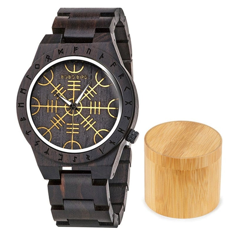 Reloj de madera oscura de Aegishjalmur - Odin's Hall Reloj de madera oscura de Aegishjalmur - Odin's Hall
