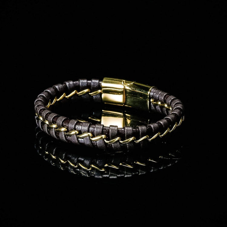 Pulsera vikinga de precisión en cuero trenzado Pulsera vikinga de precisión en cuero trenzado