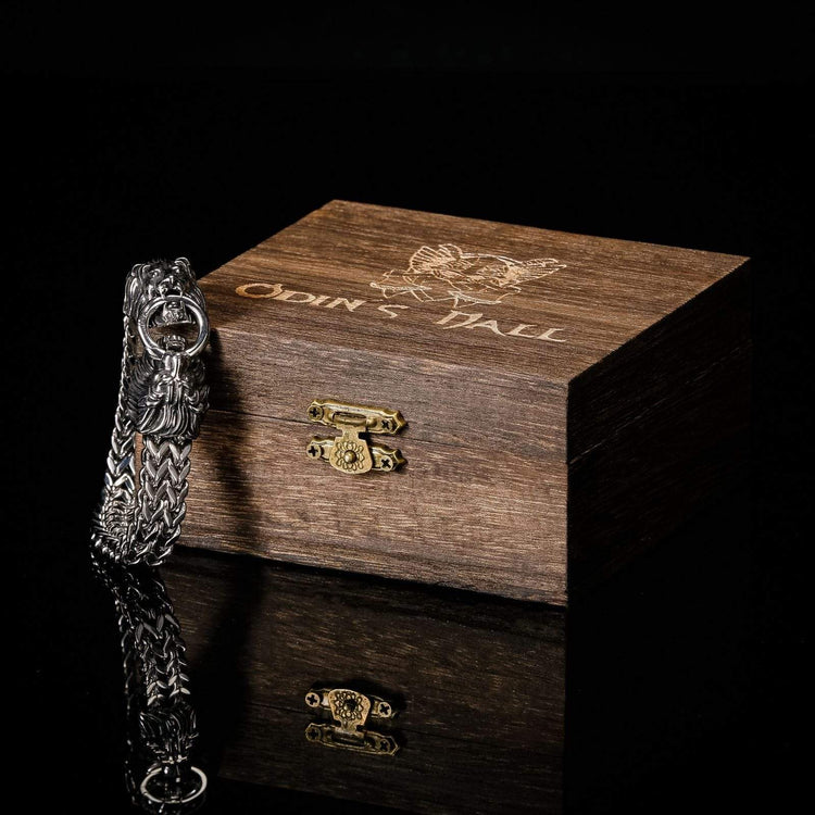 Pulsera de doble cabeza de león Viking - Acero inoxidable Pulsera de doble cabeza de león Viking - Acero inoxidable