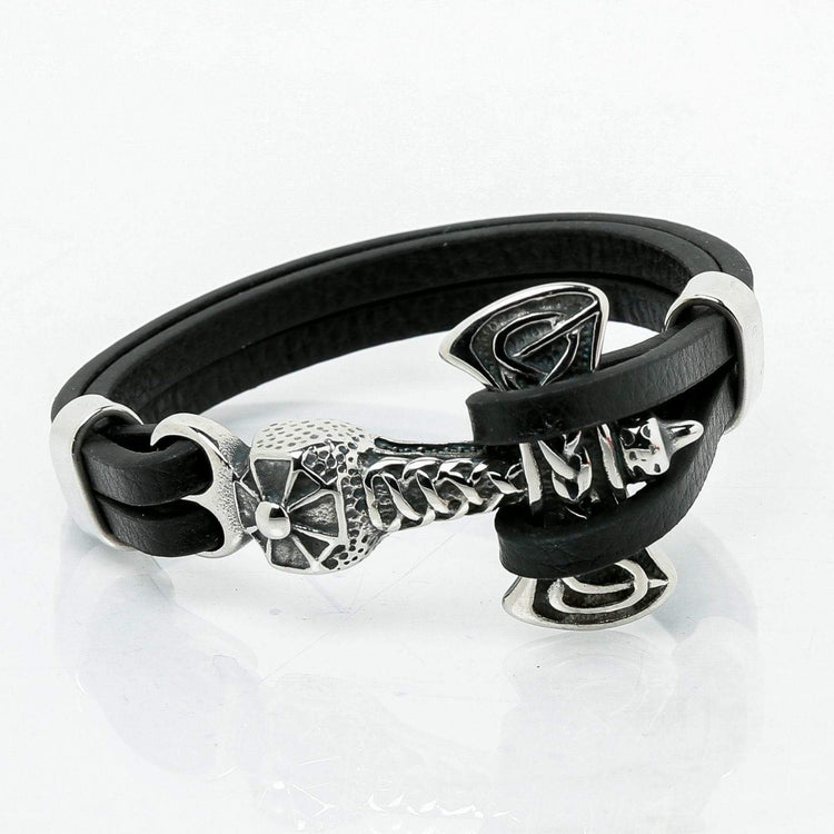 Brazalete vikingo Hacha pesada de cuero Brazalete vikingo Hacha pesada de cuero