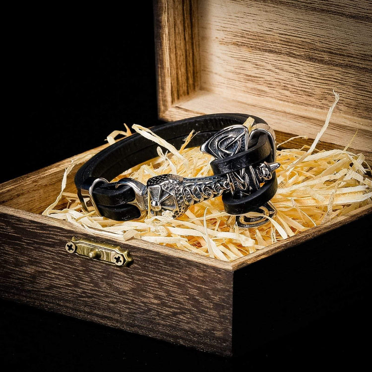 Brazalete vikingo Hacha pesada de cuero Brazalete vikingo Hacha pesada de cuero