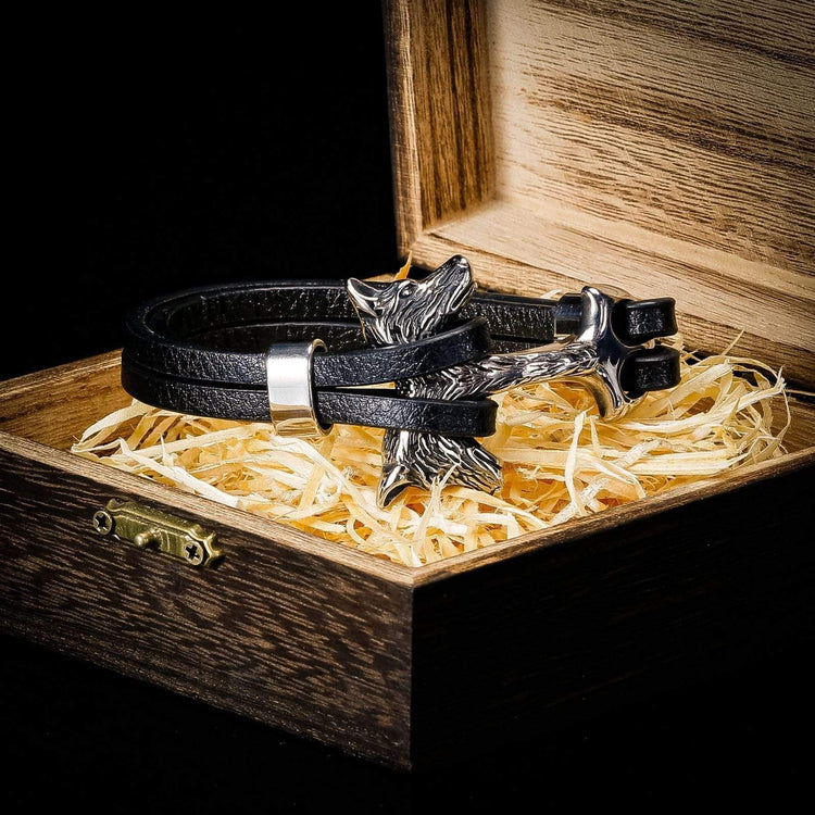 Pulsera de piel de lobo Pulsera de piel de lobo