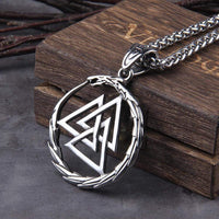 Collar Valknut con dragón guardián de las almas Collar Valknut con dragón guardián de las almas