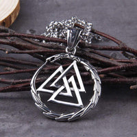 Collar Valknut con dragón guardián de las almas Collar Valknut con dragón guardián de las almas